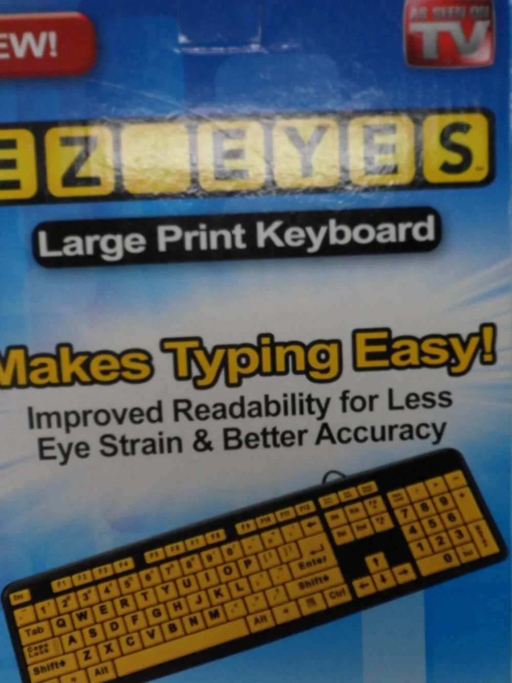 EZ Eyes Large Print Keyboard 4X Larger Letters & High Contrast Colors